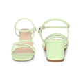 thumbnail image 4 of BLISSFUL STEP Open Toe Slingback Block Heel Sandals for Women Lime Green (Size 9.5), 4 of 4