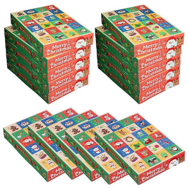 Vintage Style 15pcs Christmas Advent Calendar Boxes – Empty Treat Goodie Boxes for Holiday DIY Countdown, Family Friendly Paper Gift