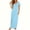 Light Blue#19, variant on Yteetum Maxi Dresses for Women Summer Short Sleeve Crewneck A Line T Shirts Dresses Casual Solid Round Neck Loose Lightweight Comfy Long Dress