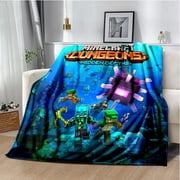 Soft and Warm M-Minecraft Blanket Featuring My World Sandbox Game Characters 3D Print Fleece Throw Blanket