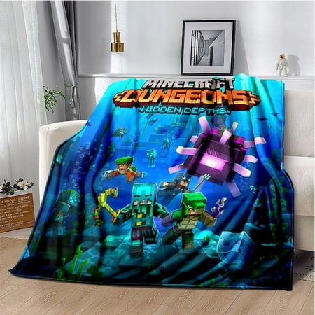 Soft and Warm M-Minecraft Blanket Featuring My World Sandbox Game Characters 3D Print Fleece Throw Blanket