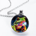 Frog Glass Circular Pendant Necklace Stylish Womens Necklaces