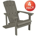 thumbnail image 4 of (2 pack) Emma + Oliver Set of 4 Outdoor Gray All-Weather Poly Resin Wood Adirondack Chairs, 4 of 14