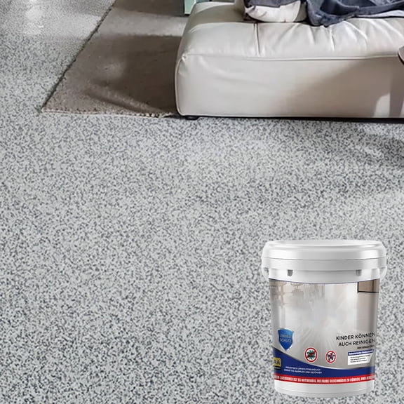 Epoxy Colored Sand Floor Paint,Textured Color Sand Finish,Decorative High Gloss Effect Water Based Colored,Indoor and Outdoor Surfa for Refinishing Concrete,Tile,Countertop(Sesame Gray,1KG)