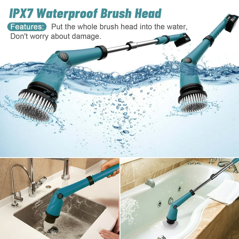 1 Set, Electric Spin Scrubber Cleaning Brush, Long Handled Shower Scrubber, Tub  Tile Scrubber With 6 Replaceable Brush Heads - AliExpress