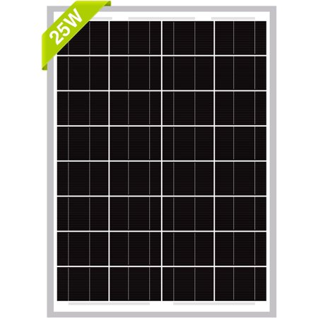 Newpowa 25W Monocrystalline Solar Panel 12V 25 Watt Mono Solar Panel Module for RV Marine Boat Off Grid (25W Rigid)