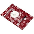 thumbnail image 3 of EREHome Ensemble de 6 Sets de Table Flocon de Neige Rouge, Protecteur de Table 12x18 Pouces, 3 of 5