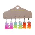 thumbnail image 4 of Conjunto de aretes colgantes de animales de dibujos animados, aretes colgantes de oso de color degradado de caramelo lindo, 4 of 5