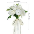 thumbnail image 3 of Wedding Bouquets For Bride White,White Champagne Artificial Roses Flowers Wedding Bouquet Bridesmaid，Bridesmaid Holding Flowers For Wedding Church Decoration, 3 of 4