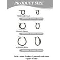 thumbnail image 2 of 6 Pairs 6 Style Stainless Steel Ring Hoop Earrings for Women Stainless Steel Color 10.5~20.5x2mm 1 pair/style, 2 of 4