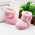 thumbnail image 4 of Baby Girl Winter Snow Boots,Cotton Anti-Skid Sole Bow Warm Infant Toddler Prewalker Booties Crib Shoes for Girls, 4 of 10