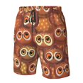 thumbnail image 4 of Balery Brown Owl Traje de Baño Estilo Hawaiano para Hombre, Shorts de Secado Rápido con Bolsillos-X-Large, 4 of 6