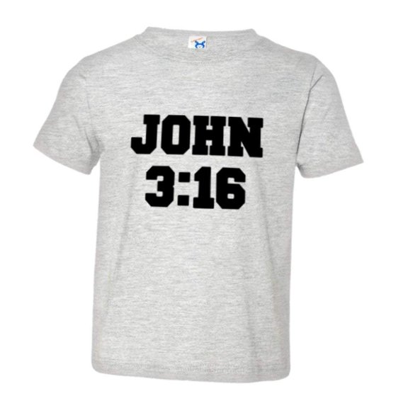 PleaseMeTees™ Toddler John 3:16 Christian Bible Verse I Love Jesus 316 Tee
