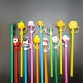 thumbnail image 3 of 1*Straw Cover Clearance! Nomeni Cartoon Soft Glue Dustproof Straw Cap Soft Glue Straw Plug Glass Cup Accessories 8Mm Blue A, Home Decor Promotion Sale! Blue, 3 of 4
