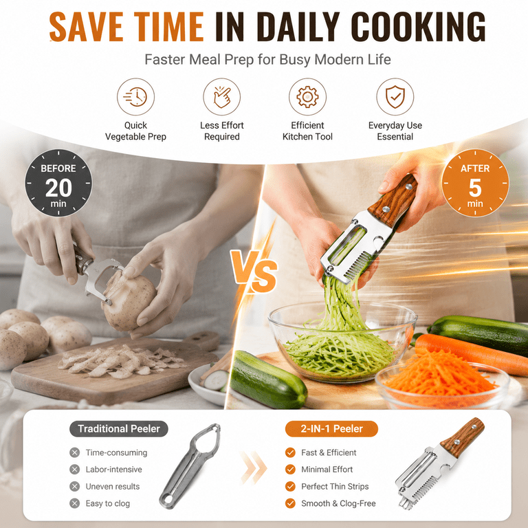 NIUTA 2-Pack Vegetable Peeler, 2-in-1 with Julienne Cutter photo 6