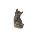 thumbnail image 4 of Garden Decor Animal Statue Head-Tilting Grey Tabby Kitten Sitting, 4 of 5