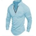 thumbnail image 1 of pstuiky camisa de manga larga para hombre, Camisa deportiva de manga larga con cremallera de color liso para hombre camisetas de hombre xl, 1 of 2