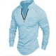 thumbnail image 1 of pstuiky camisas de manga larga para hombre, Camisa deportiva de manga larga con cremallera de color liso para hombre Tops de talla grande para hombre l, 1 of 2
