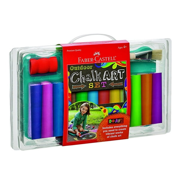 Faber Castell Do Art Outdoor Chalk Art Set Premium Sidewalk Chalk Set For Kids Complete Set Includes Everything You Need To Create Vibrant Works Of Chalk By Faber Castell Walmart Com