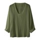 thumbnail image 1 of Camisas s Para Hombre De Vestir Camiseta casual de manga larga con cuello redondo de color sólido para hombre (Green, M), 1 of 5