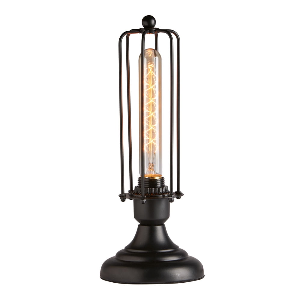 Edison Style Wire Caged Industrial Table Lamp Accent Light