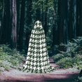 thumbnail image 5 of Honeii Scottish Checkered Print Poncho Cape, Cloak Coat, Snuggly Hooded Wearable Blanket, Hooded Cape For Teenagers,Halloween Costumes-Large, 5 of 7