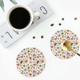 thumbnail image 5 of Pofeuu Butterfly Flowers Print Leather Coasters Set of 6, Round Cups Mugs Mat Pad for Home Kitchen Heat Resistant Drink Coasters,Round Shape, 5 of 7