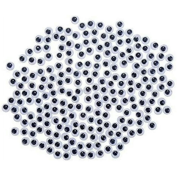 1000 Pieces 10mm Round Wiggle Googly Toy Eyes with Self-Adhesive for Crafts and Scrapbooking