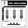 thumbnail image 4 of Milwaukee Tool SHOCKWAVE Impact Duty 1/2 Drive Metric 3PC Lug Nut Wheel Socket Set, 4 of 12