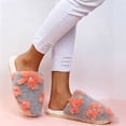 thumbnail image 4 of JUSLIO Womens Slippers Closed Toe Slide Fuzzy Plush Flat Sole Non Slip Indoor House Slippers, 4 of 7