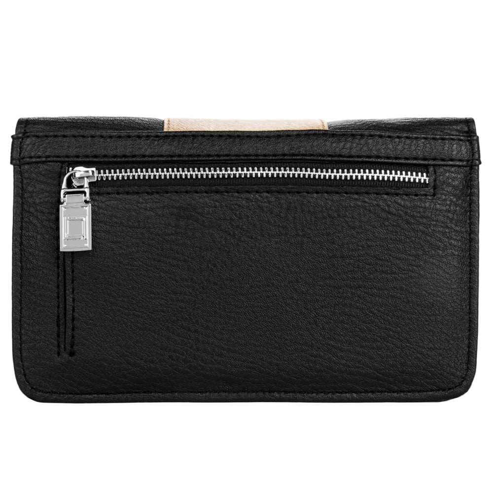 Women's Wallet Clutch Ideal for Daily, Travel, Business, And Personal Use Fits Universal Large Smartphones (Black/Gold)