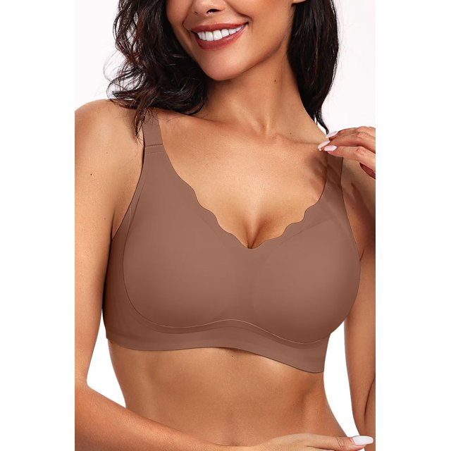 Bra Vertvie Festoneado Push Up Café XXL para mujer