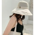 thumbnail image 3 of Summer Mesh Sun Hats for Women Lightweight Beach Hat Floral UPF50+ Packable Wide Brim Bucket Hat with Chin Strap, 3 of 8