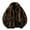 Brown, variant on ZUKMRJPC Men's Winter Warm Coat Casual Loose Fit Turndown Collar Full Zipper Solid Color Faux Fur Jacket Coats with Pockets