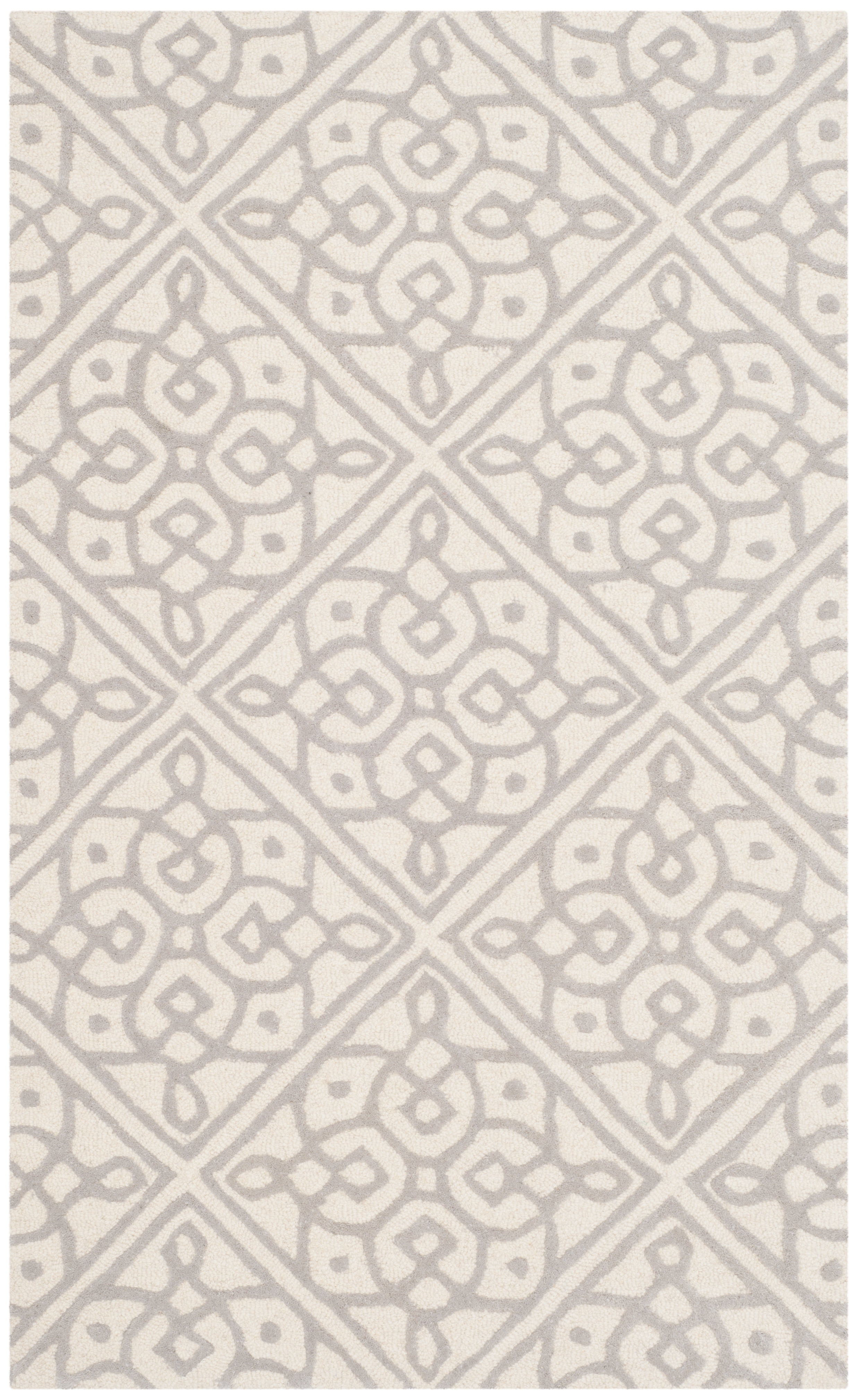 SAFAVIEH Cambridge Mirko Geometric Wool Area Rug, Ivory/Gray, 3' x 5'