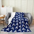 thumbnail image 1 of Erosebridal Motorcycle Sports Sherpa Blanket, Navy Fuzzy Blanket Throw, Cartoon Decor, 1 of 5