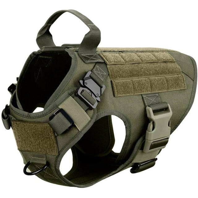 Nylon Tactical Dog Harness And Leash Set Metal Buckle Big Dog Vest German Shepherd Durable Pet Harness For Small Large Dogs