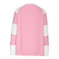 thumbnail image 5 of LEBONYARD Womens Sweaters Lightweight,Womens Tops Long Sleeve Dressy Casual,Women's Casual Loose Color Matching Round Neck T-shirt Top Long Sleeved Top/shirt Pink M, 5 of 5