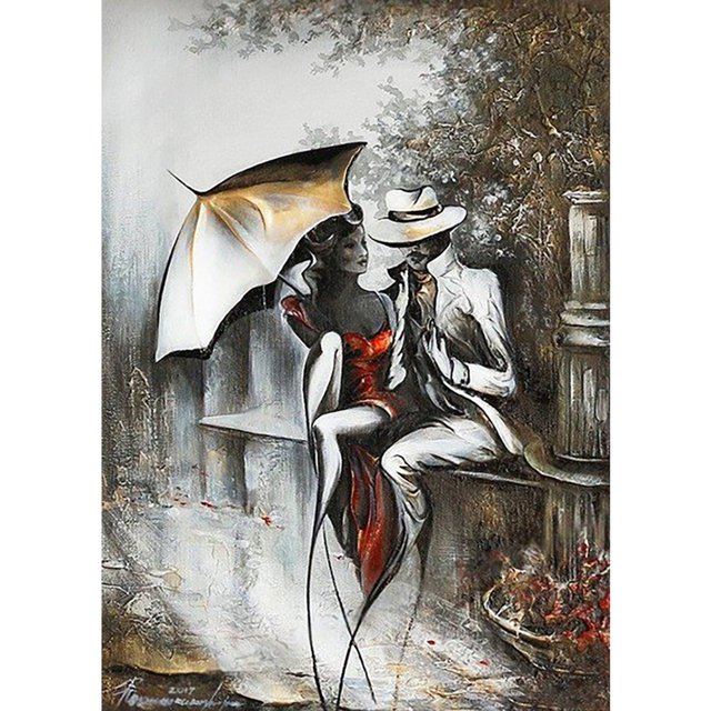 Pintura Diamante (DE9332) Óleo Urbano Figura 5D DIY Mosaico Cuadrado (A1767) 40x50cm Hugtrwg Para estrenar