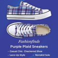thumbnail image 5 of Sagefinds Purple Plaid Sneakers Lace-Up Style, Rubber Toe, and Nonskid Sole - Checkered Shoes - 7, 5 of 7