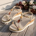 thumbnail image 5 of Dakaela Womens Platform Wedge Sandals Wide Width Bohemian Casual Walking Espadrille Summer Dressy Bohemian Slip on Sandal Light Yellow 7.5, 5 of 7