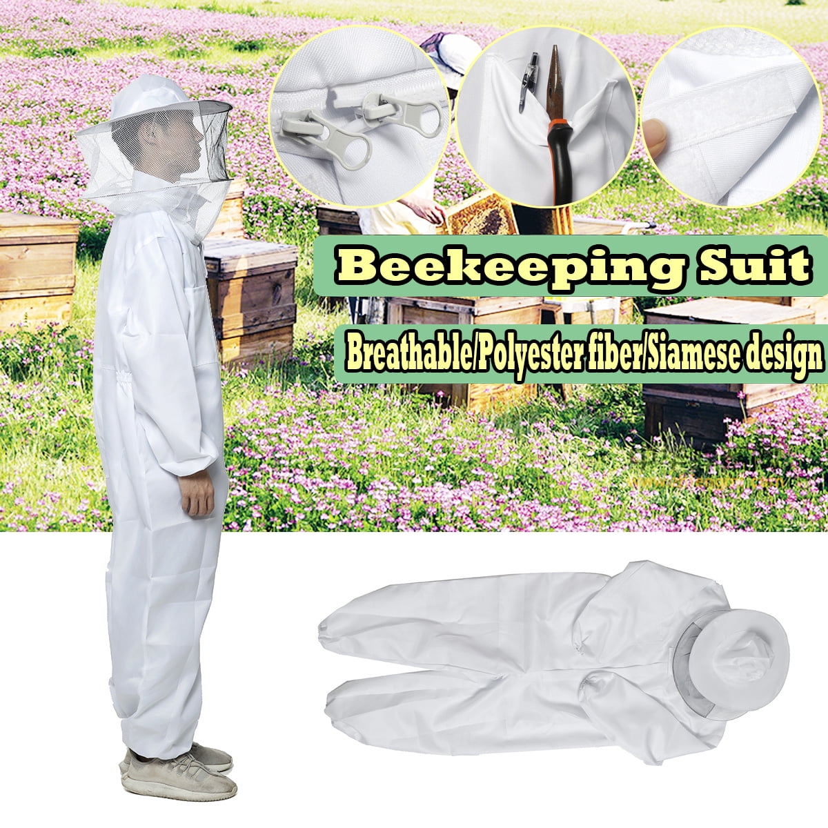Unisex White Ventilated Bee Suit - BeBees