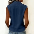 thumbnail image 5 of Lcziwo Button Down Tank Tops for Women Dressy Summer Business Work Blouses Sleeveless Peter Pan Collar Cute Shirts Navy,L, 5 of 8