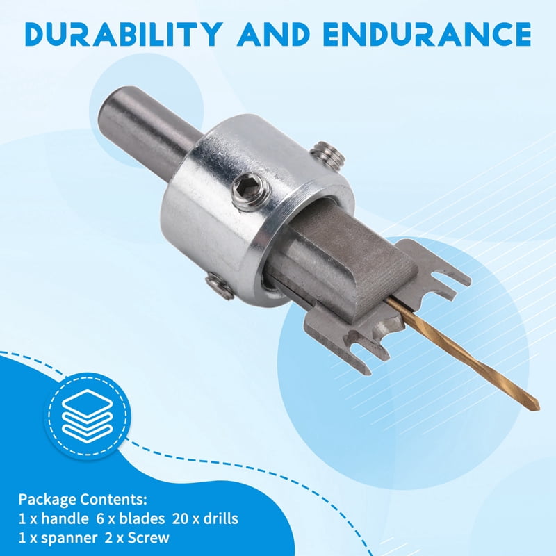 30 PCS Ring Drill Bit Set, 16-21 mm Blades Wood Ring Drill Bit Wooden Ring Maker Steel Wood Bead Drill Bit