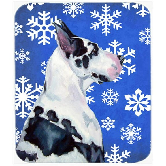 Great Dane Winter Snowflakes Holiday Mouse Pad, Hot Pad Or Trivet