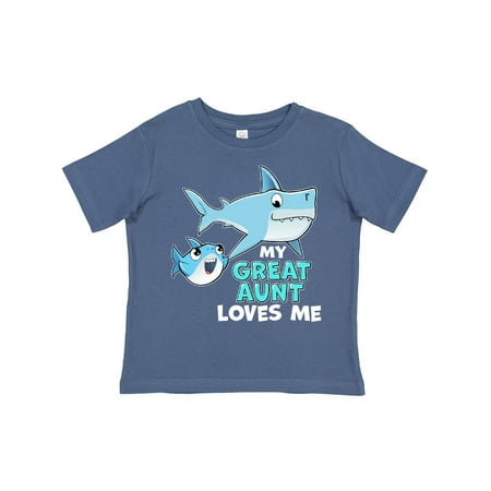 

Inktastic My Great Aunt Loves Me with Cute Sharks Gift Toddler Boy or Toddler Girl T-Shirt