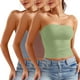 thumbnail image 1 of Blusa informal de verano sin tirantes de color liso para mujer, 3 piezas, de poliéster, 1 of 8