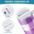 thumbnail image 3 of Yayeee 40oz Stainless Steel Tumbler with Straw and Handle Double-Wall Insulated Travel Water Bottle, Purple and White Pattern, 3 of 8