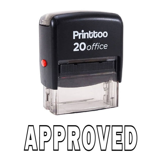 Printtoo Stamp Self Inking APPROVED Rubber Stamp Office Stationary-Black