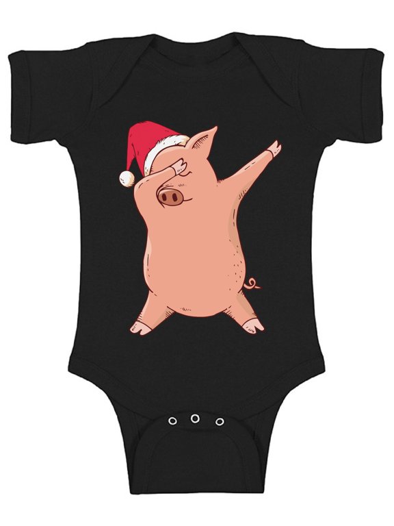 Christmas Baby Outfit Bodysuit Xmas Pig Dance Romper